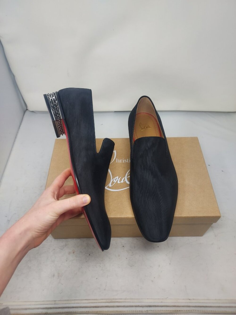 Christian Louboutin Black Mens Dandyrocks Loafer Size EU 45.5 US 12.5 MENS New w